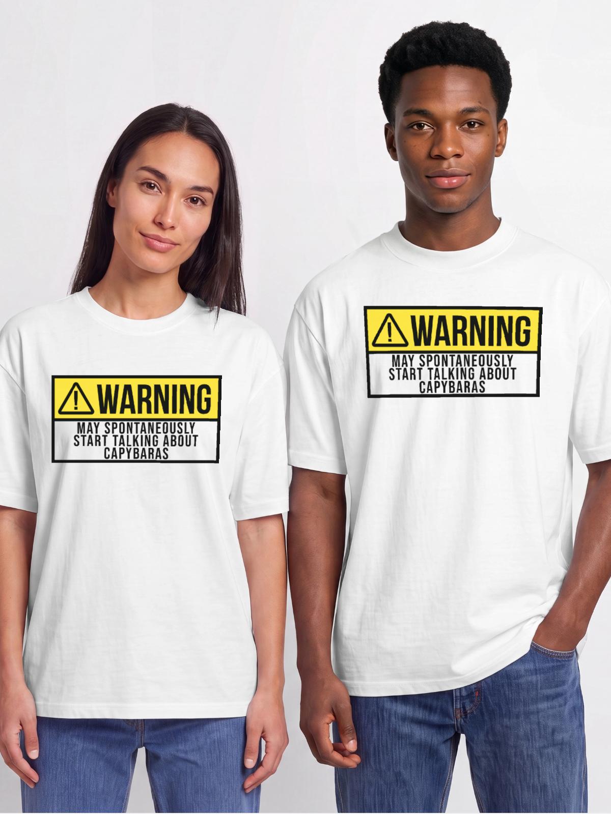Capybara Capybara Capybara - Unisex Garment Dyed T-Shirt - white - Front - AI Model Male 178 dark (178cm) & AI Model Female 180 light (180cm)
