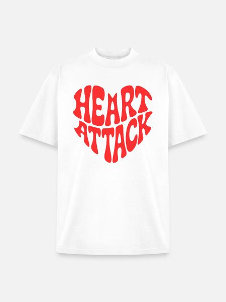 HEART ATTACK - Unisex Garment Dyed T-Shirt - white