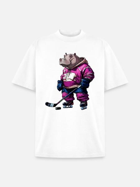 Hippos ice hockey - Unisex Garment Dyed T-Shirt - white