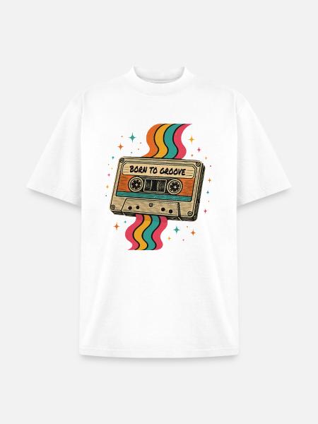 Vintage Boho Cassette Tape Design - Unisex Garment Dyed T-Shirt - white