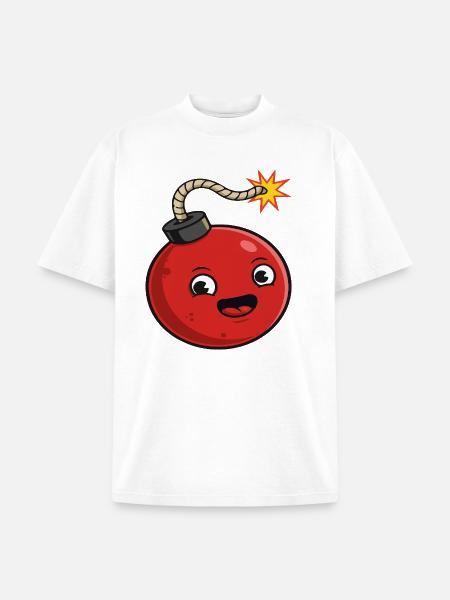 Playful Cartoon Bomb Design - Unisex Garment Dyed T-Shirt - white