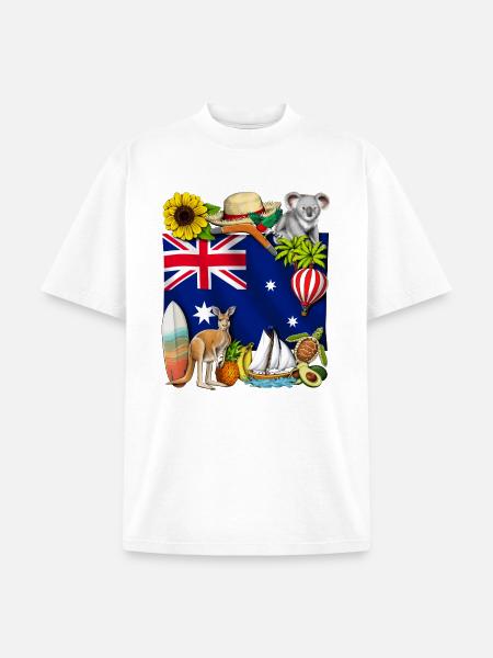 Australia - Unisex Garment Dyed T-Shirt - white