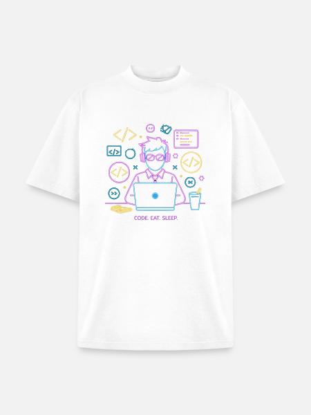 Code. Eat. Sleep. - Unisex Garment Dyed T-Shirt - white