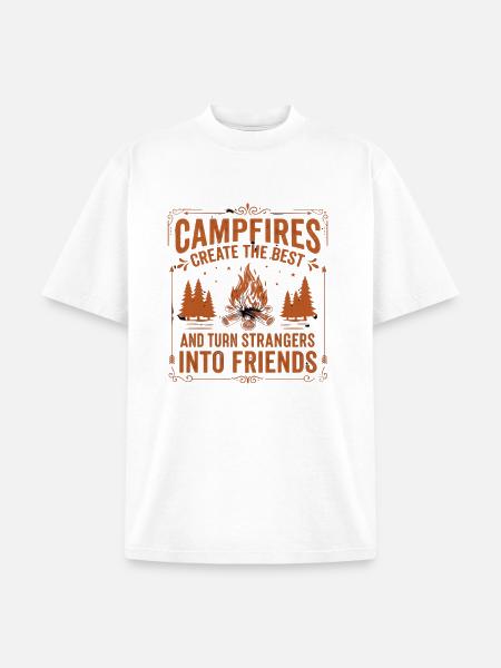 Campfires Turn Strangers Into Friends - Unisex Garment Dyed T-Shirt - white