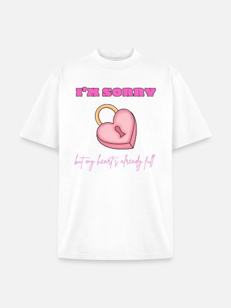 Pink Heart Lock Apology - Unisex Garment Dyed T-Shirt - white