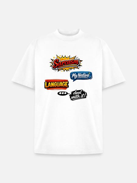 Sarcasm Language Attitude Graphic - Unisex Garment Dyed T-Shirt - white