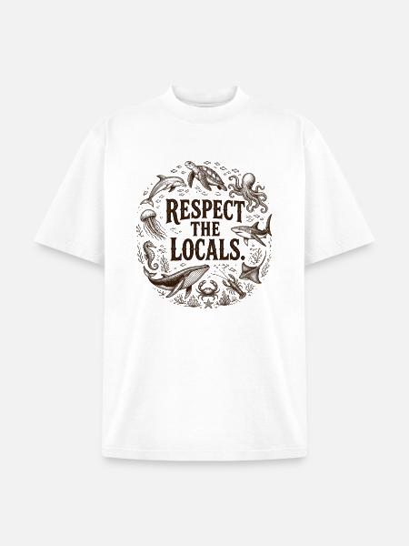 Respect the Locals Ocean Circle - Unisex Garment Dyed T-Shirt - white