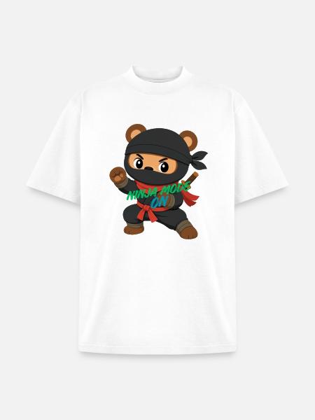 Ninja Panda Bear Mode On - Unisex Garment Dyed T-Shirt - white
