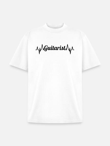 Guitarist ECG Heartline - Unisex Garment Dyed T-Shirt - white