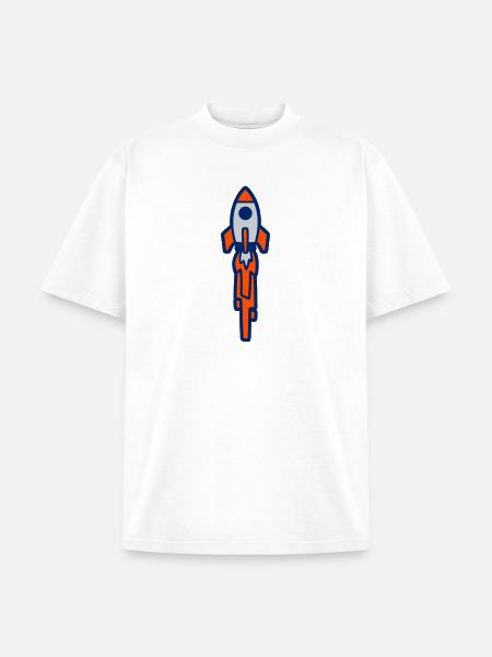 Launching Rocket Silhouette - Unisex Garment Dyed T-Shirt - white