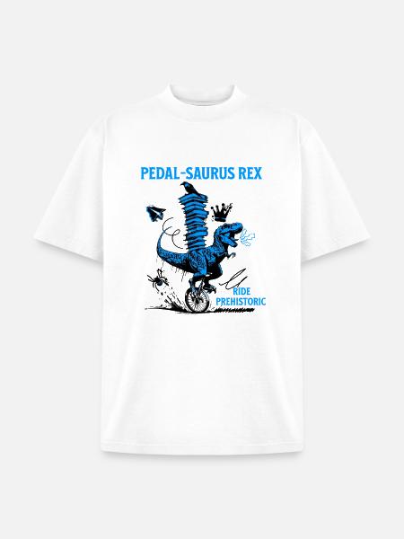 Pedal-Saurus Rex – Ride Prehistoric - Unisex Garment Dyed T-Shirt - white
