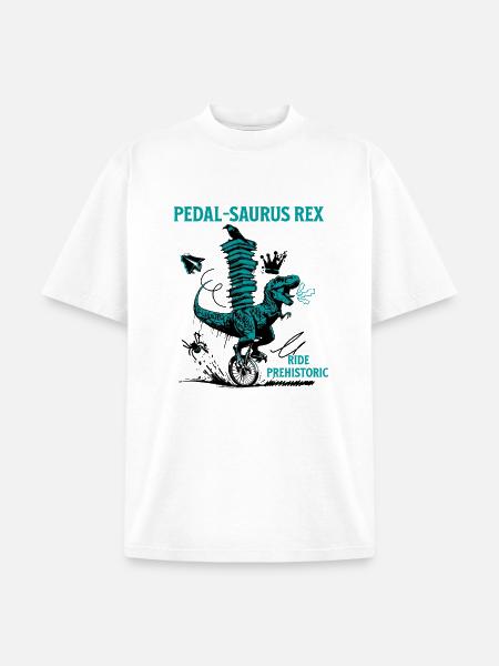 Pedal-Saurus Rex – Ride Prehistoric - Unisex Garment Dyed T-Shirt - white