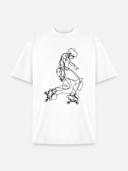 Roller Skater Drawing - Unisex Garment Dyed T-Shirt - white