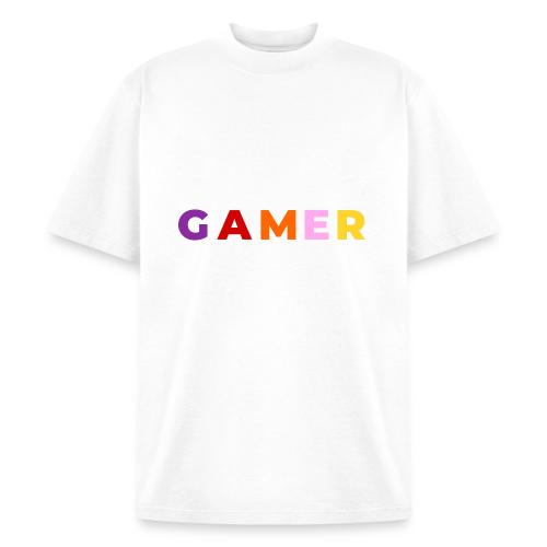 Multicolor GAMER Typography Design - Heavyweight Washed Unisex T-Shirt