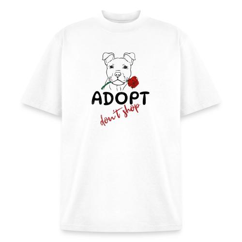 Retro Adopt Dont Shop Cute Puppy Rose Tee - Heavyweight Washed Unisex T-Shirt