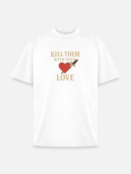 Heart and Dagger - Unisex Garment Dyed T-Shirt - white