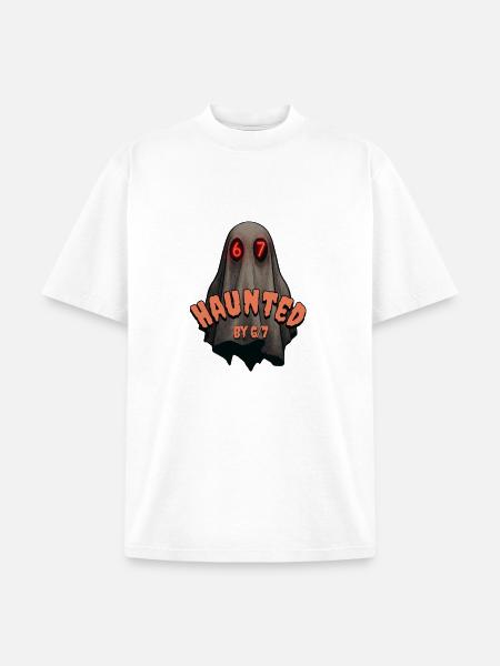 Haunted by 6/7 Ghost - Unisex Garment Dyed T-Shirt - white