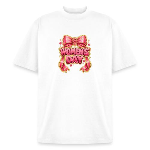 Cute Pink Bow Women’s Day Feminist Symbol - Heavyweight Washed Unisex T-Shirt