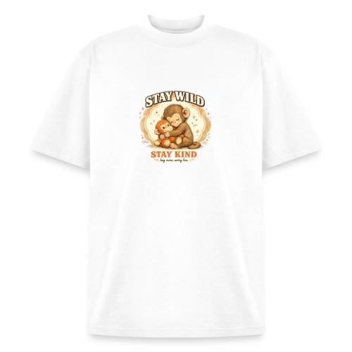 Stay Wild Stay Kind Punch Monkey Hug - Heavyweight Washed Unisex T-Shirt
