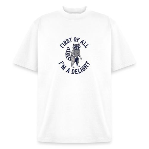 Funny Raccoon Tee – First Of All I'm A Delight - Heavyweight Washed Unisex T-Shirt