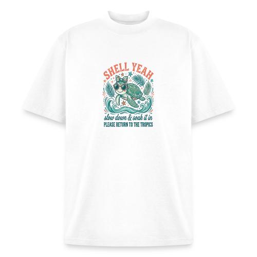 Shell Yeah Sea Turtle Beach Vibes - Heavyweight Washed Unisex T-Shirt