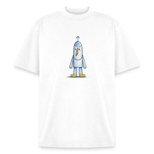 Funny Doodle Bird Character - Heavyweight Washed Unisex T-Shirt