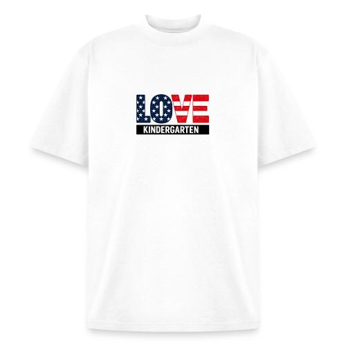 Love Kindergarten Patriotic Graduation - Heavyweight Washed Unisex T-Shirt