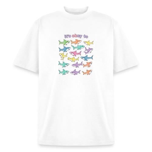 It’s Okay To – Cute Pastel Shark - Heavyweight Washed Unisex T-Shirt