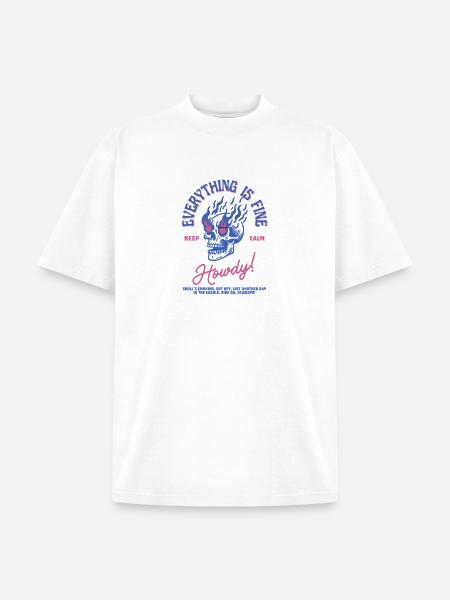 everything is fine - Unisex Garment Dyed T-Shirt - white