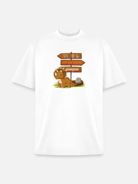 Cute Dinosaur with Playful Signpost - Unisex Garment Dyed T-Shirt - white