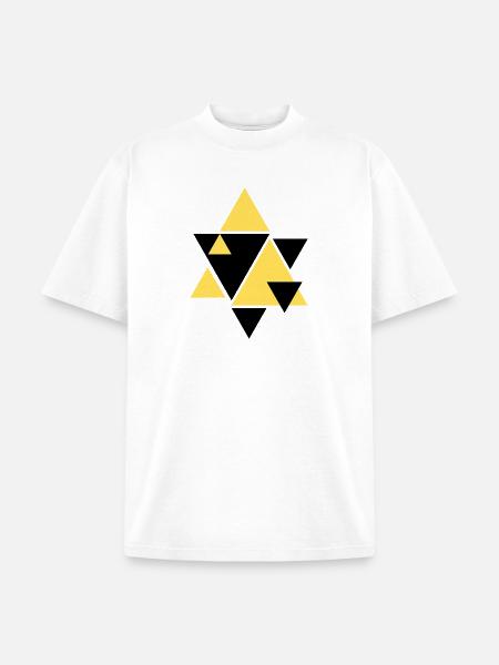 Geometric Golden Triangle Art - Unisex Garment Dyed T-Shirt - white