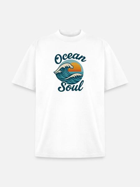 Ocean Soul Waves Sunset - Unisex Garment Dyed T-Shirt - white