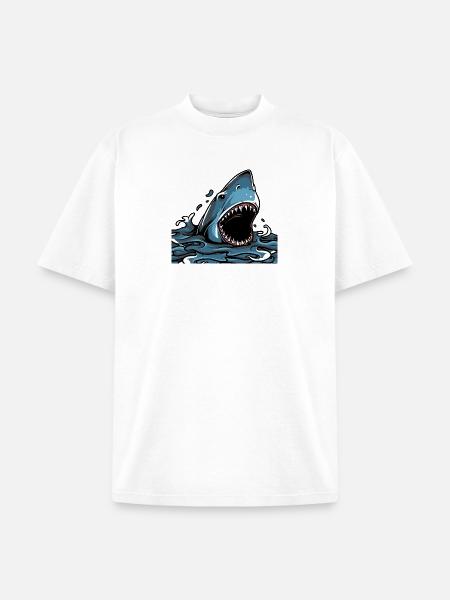 Shark Attack Splash - Unisex Garment Dyed T-Shirt - white
