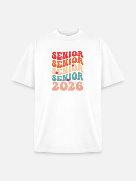 Senior Class 2026 Floral Rainbow - Unisex Garment Dyed T-Shirt - white