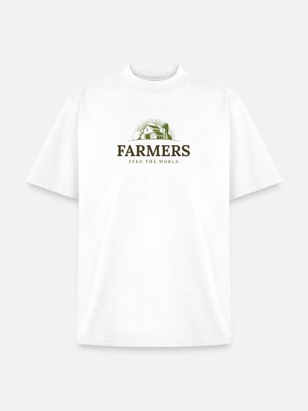 Farmers Sunburst Barn Emblem - Unisex Garment Dyed T-Shirt - white