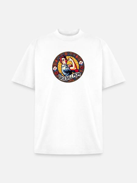 Baseball Mom 1970s Emblem - Unisex Garment Dyed T-Shirt - white