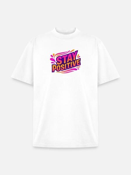 Stay Positive Neon Splash - Unisex Garment Dyed T-Shirt - white