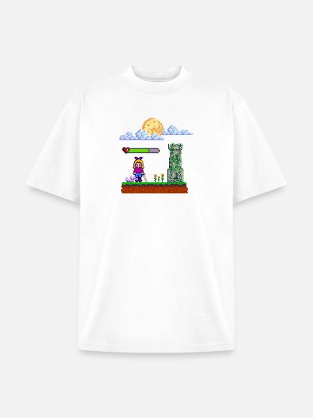 Pixel Heroine Art Design - Unisex Garment Dyed T-Shirt - white