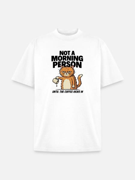 Grumpy Cat Coffee Pour - Unisex Garment Dyed T-Shirt - white