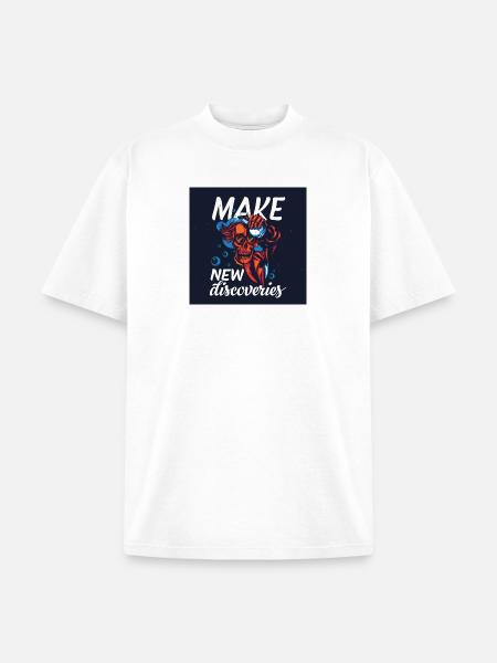 Make New Discoveries Skull Dive - Unisex Garment Dyed T-Shirt - white