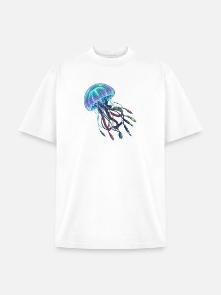 Neon Brainwire Circuit - Unisex Garment Dyed T-Shirt - white