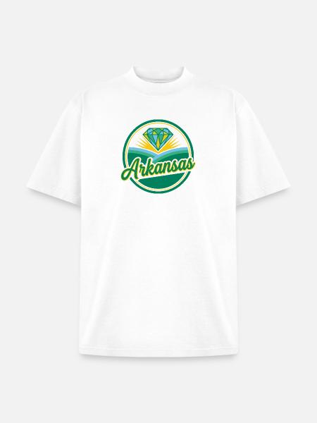 Arkansas Diamond Sunrise Emblem - Unisex Garment Dyed T-Shirt - white