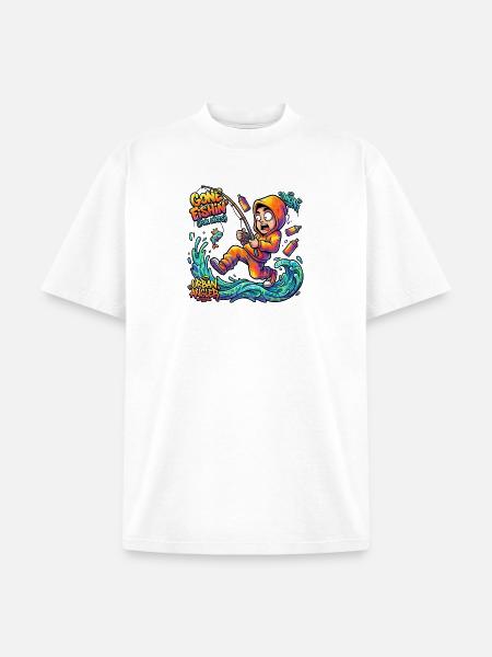 Urban Angler Neon Splash - Unisex Garment Dyed T-Shirt - white
