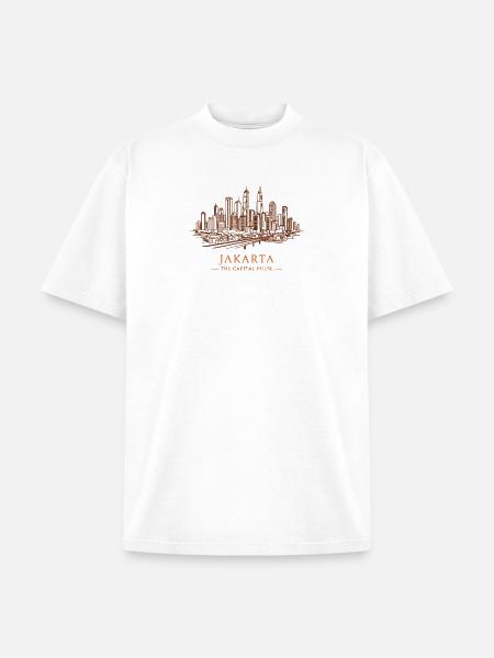 Jakarta Pulse City Skyline - Unisex Garment Dyed T-Shirt - white