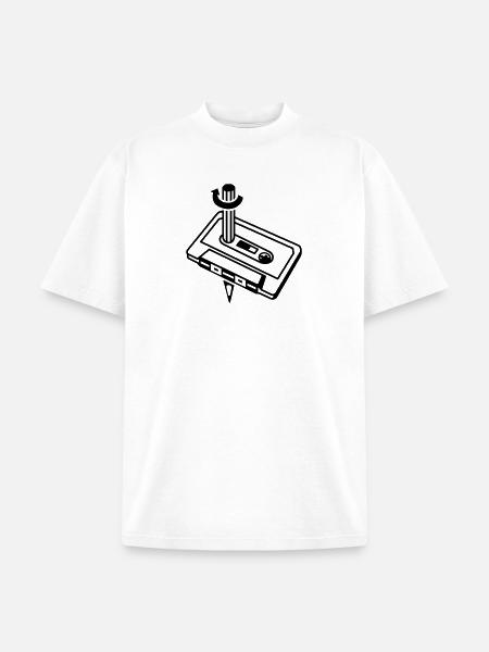 Unique Cassette Mixtape Relationship - Unisex Garment Dyed T-Shirt - white
