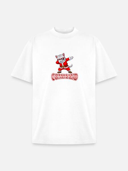 Dabbing Santa Cat Command - Unisex Garment Dyed T-Shirt - white