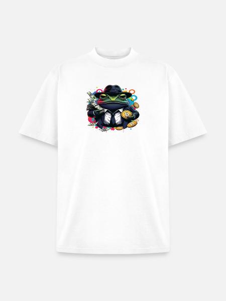 Bitcoin Frog Streetwear Art - Unisex Garment Dyed T-Shirt - white