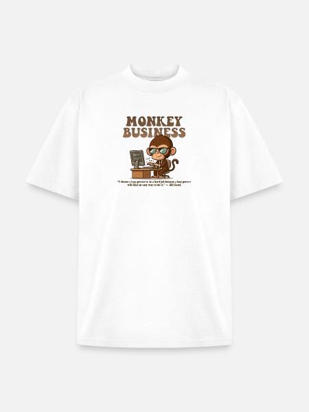 Monkey Business Aesthetic with Quote - Unisex Garment Dyed T-Shirt - white