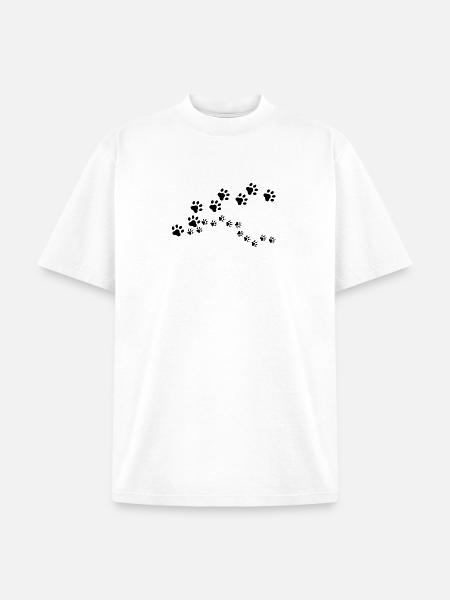 Pawprint Trail - Unisex Garment Dyed T-Shirt - white