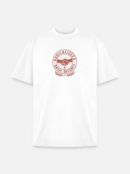 Radicalized Basic Decency Emblem - Unisex Garment Dyed T-Shirt - white
